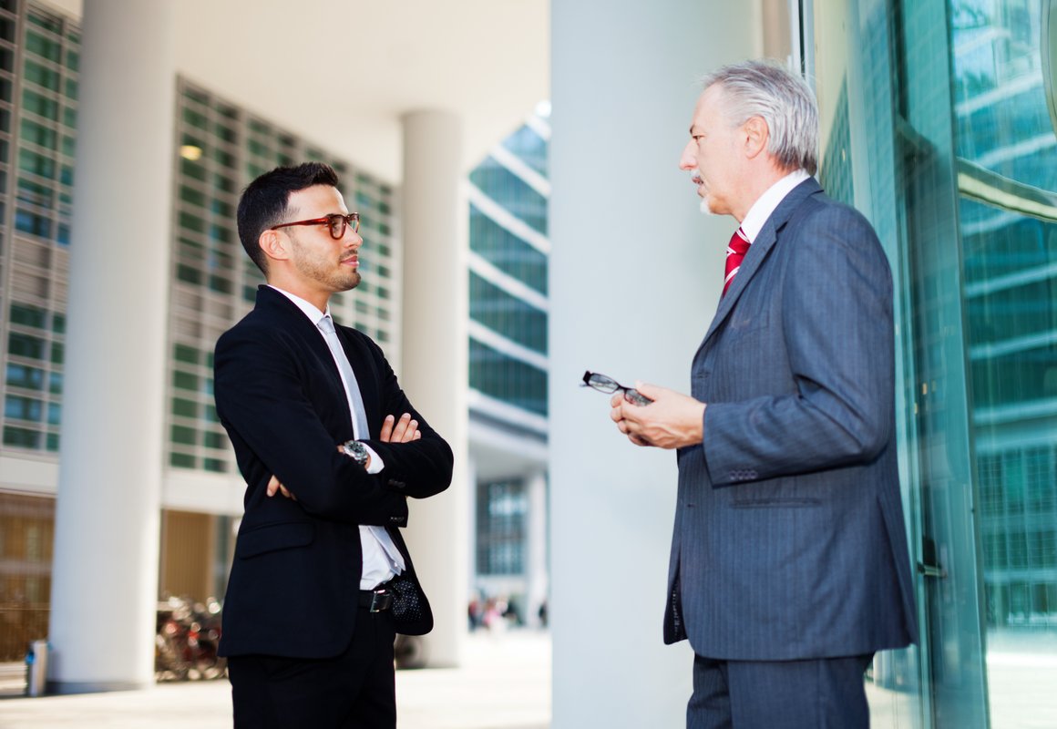 Business people talking together