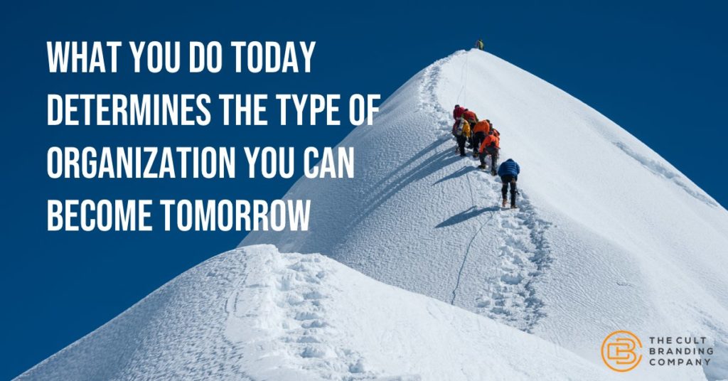 What you do today determines the type of organization you can become tomorrow.